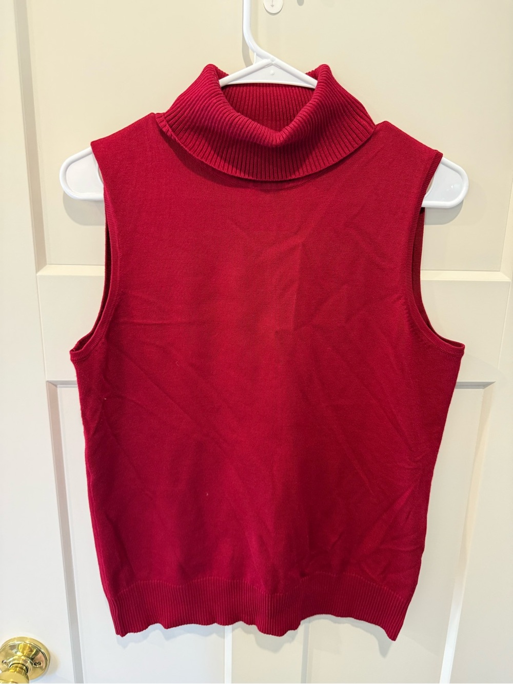 Cable & Gauge Red Ribbed Turtleneck Sweater